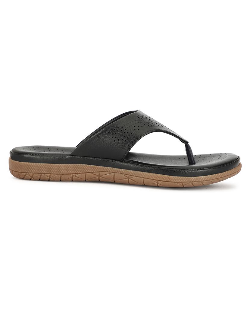 women black cut work sandals - 21650576 - Standard Image - 2