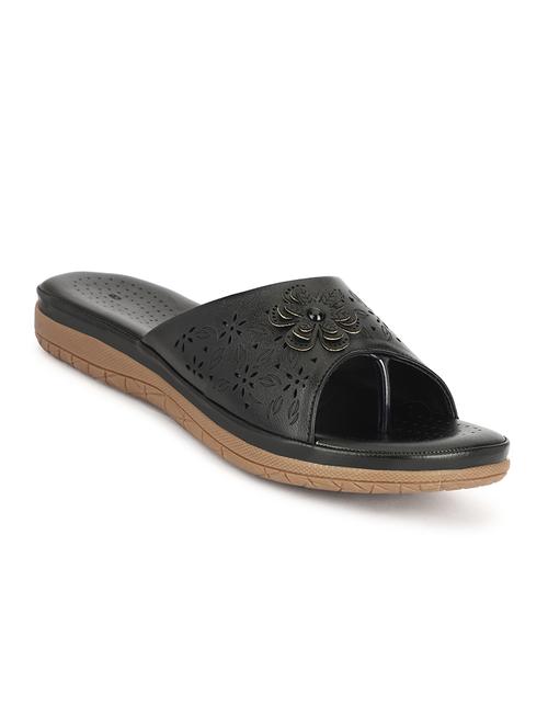 women black slip on sandal - 21650583 - Standard Image - 0
