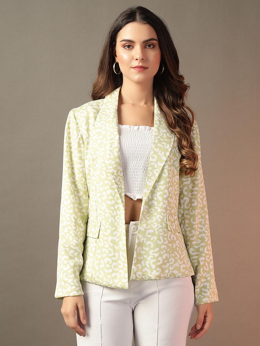 women neo mint printed long sleeve blazer - 21650903 - Zoom Image - 0