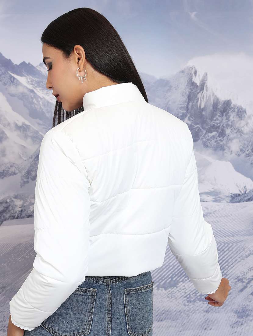 women long sleeves solid quilted jacket - 21651004 -  Standard Image - 2