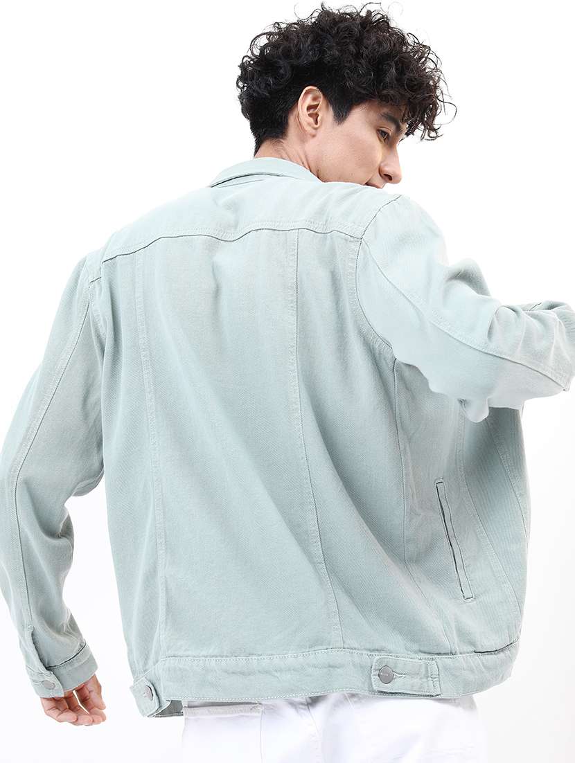 men solid long sleeve denim jacket - 21651030 -  Standard Image - 2