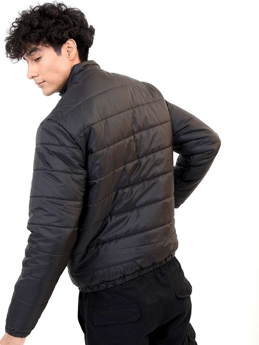 men long sleeves solid quilted jacket - 21651031 - Standard Image - 2