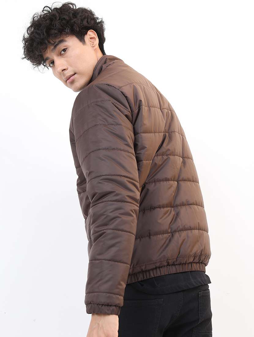 men long sleeves solid quilted jacket - 21651033 - Standard Image - 2
