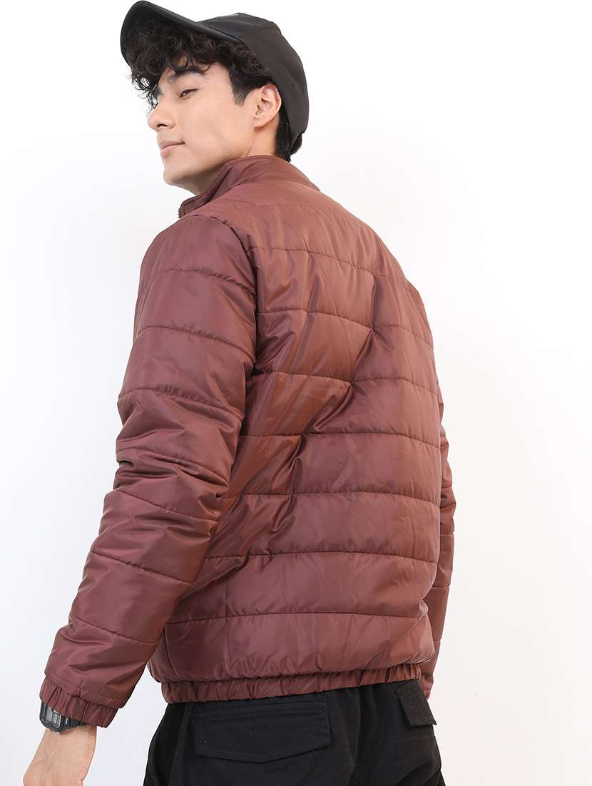 men long sleeves solid quilted jacket - 21651041 - Standard Image - 2