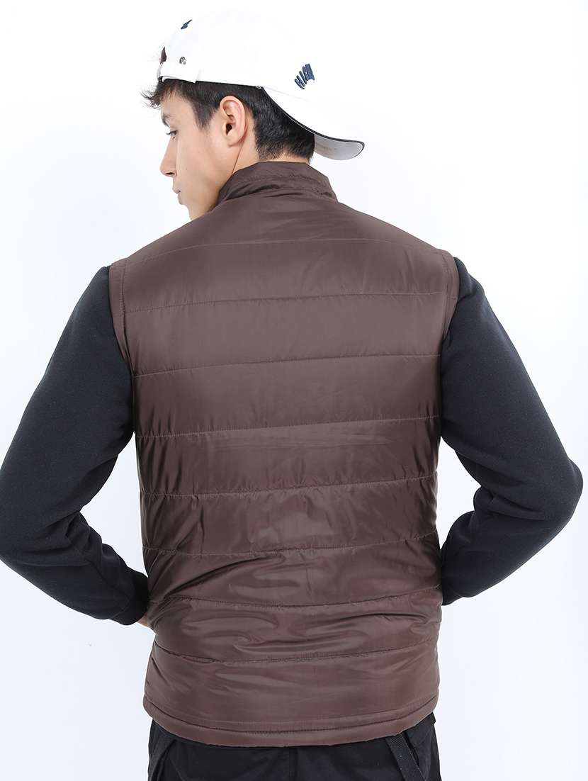 men solid sleeveless quilted jacket - 21651051 -  Standard Image - 2