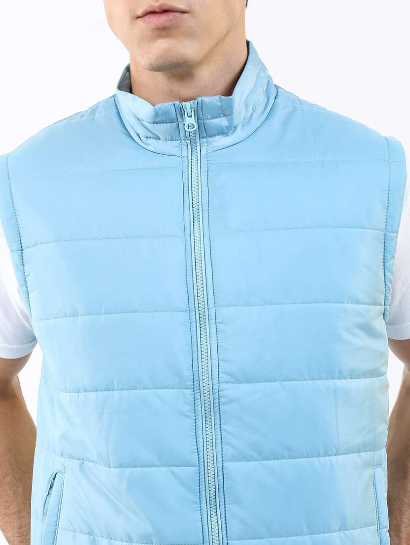 men solid sleeveless quilted jacket - 21651053 -  Standard Image - 2