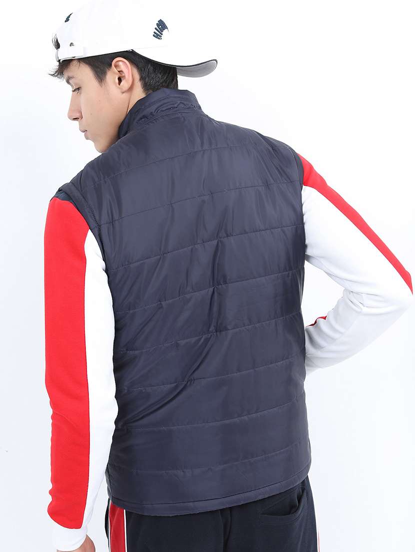 men solid sleeveless quilted jacket - 21651056 -  Standard Image - 2