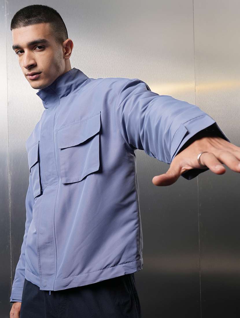 men solid long sleeve casual jacket - 21651070 -  Zoom Image - 0