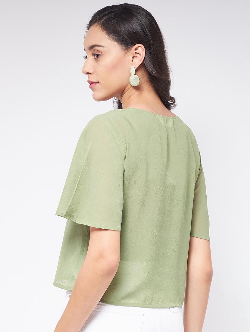 green chiffon regular top - 21651101 - Standard Image - 2