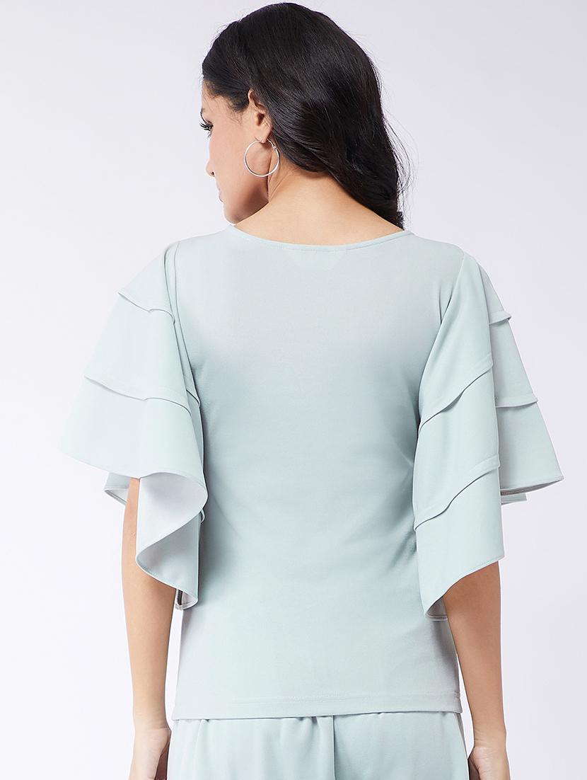 women solid round neck regular top - 21651107 - Standard Image - 2