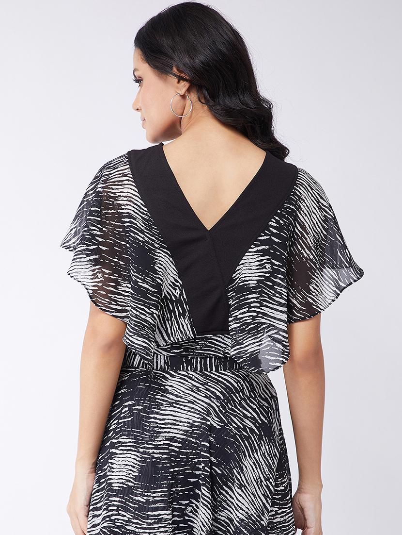 women printed batwing sleeves crop top - 21651117 - Standard Image - 2