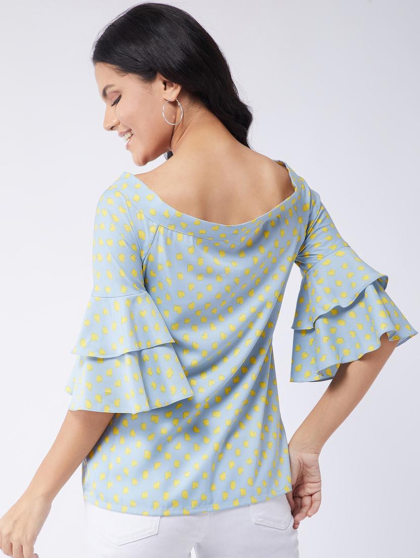women printed bell sleeves regular top - 21651123 - Standard Image - 2