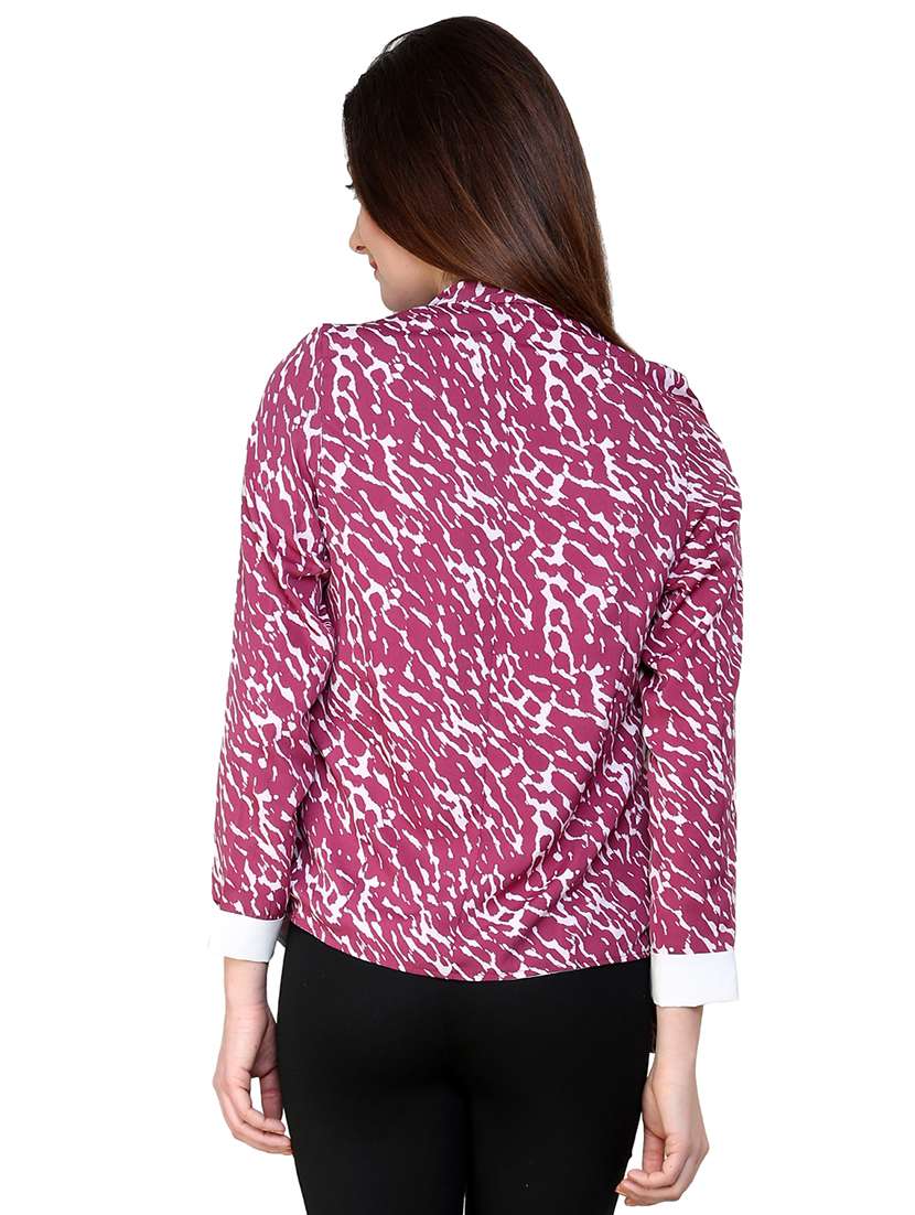 women printed casual blazer - 21651161 - Standard Image - 2