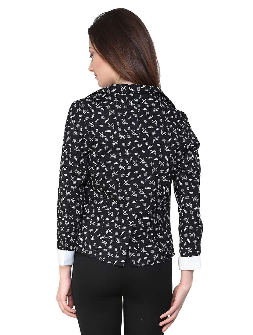 women black printed casual blazer - 21651162 - Standard Image - 2