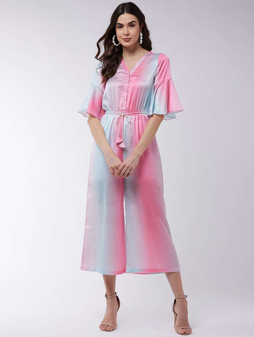 women ombre printed calf length jumpsuit