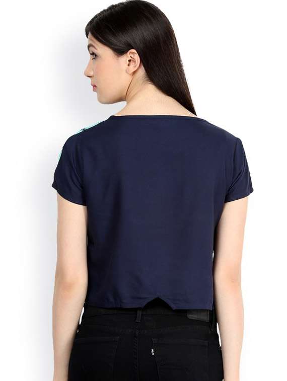 women printed short sleeve crop top - 21651223 -  Standard Image - 2