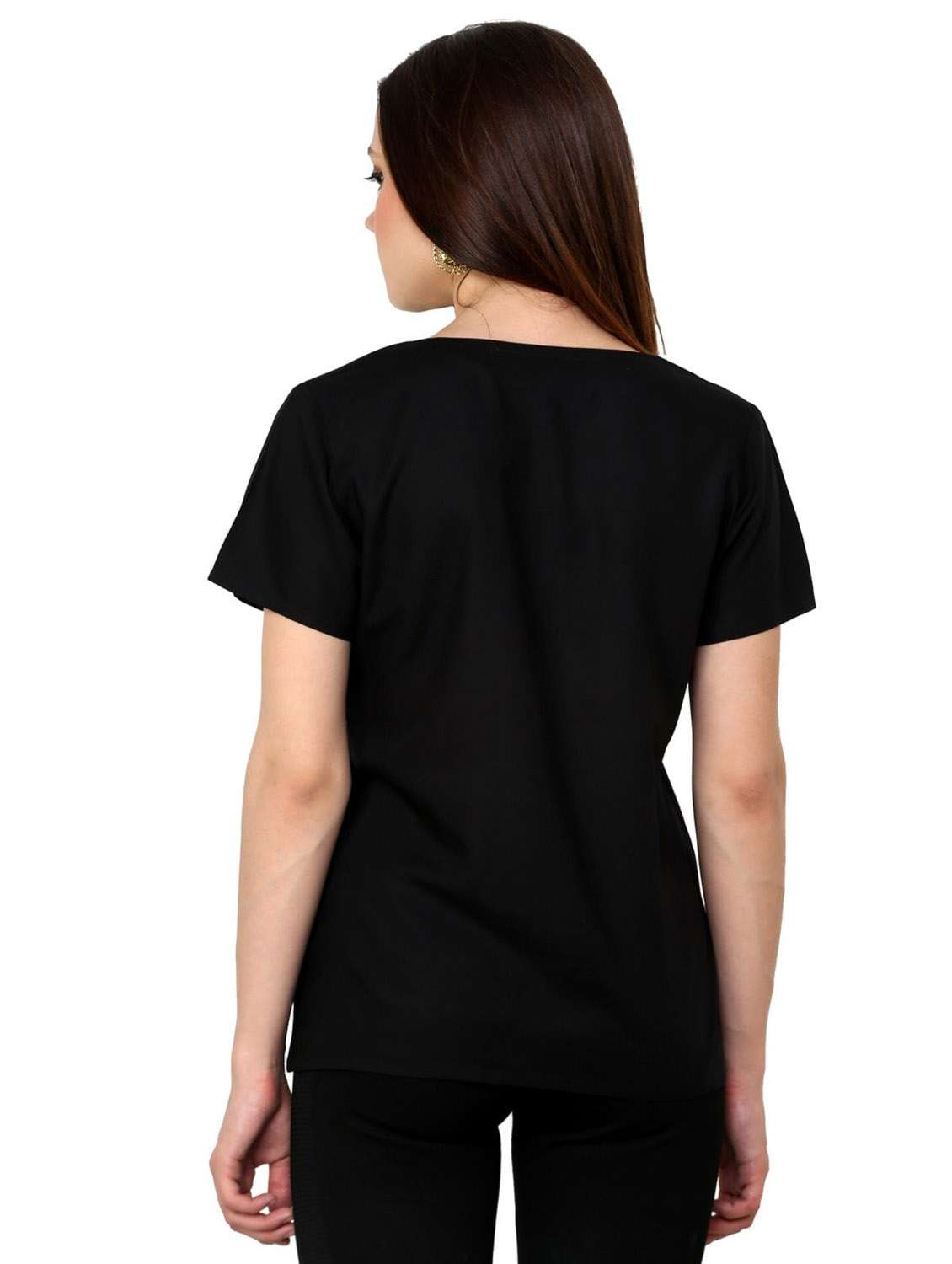 women color block short sleeve regular top - 21651317 -  Standard Image - 2