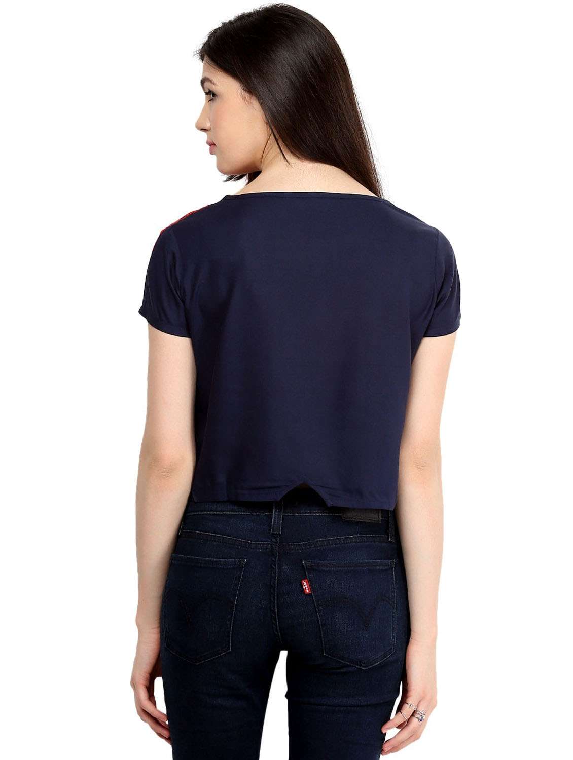 women printed short sleeves crop top - 21651322 -  Standard Image - 2