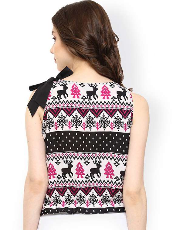 women multi color printed round neck regular top - 21651342 -  Standard Image - 2