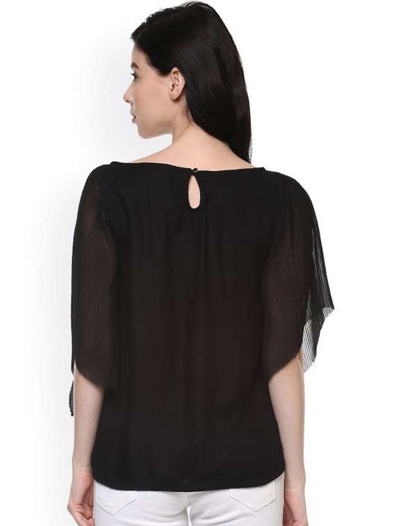 women black solid round neck top - 21651388 -  Standard Image - 2