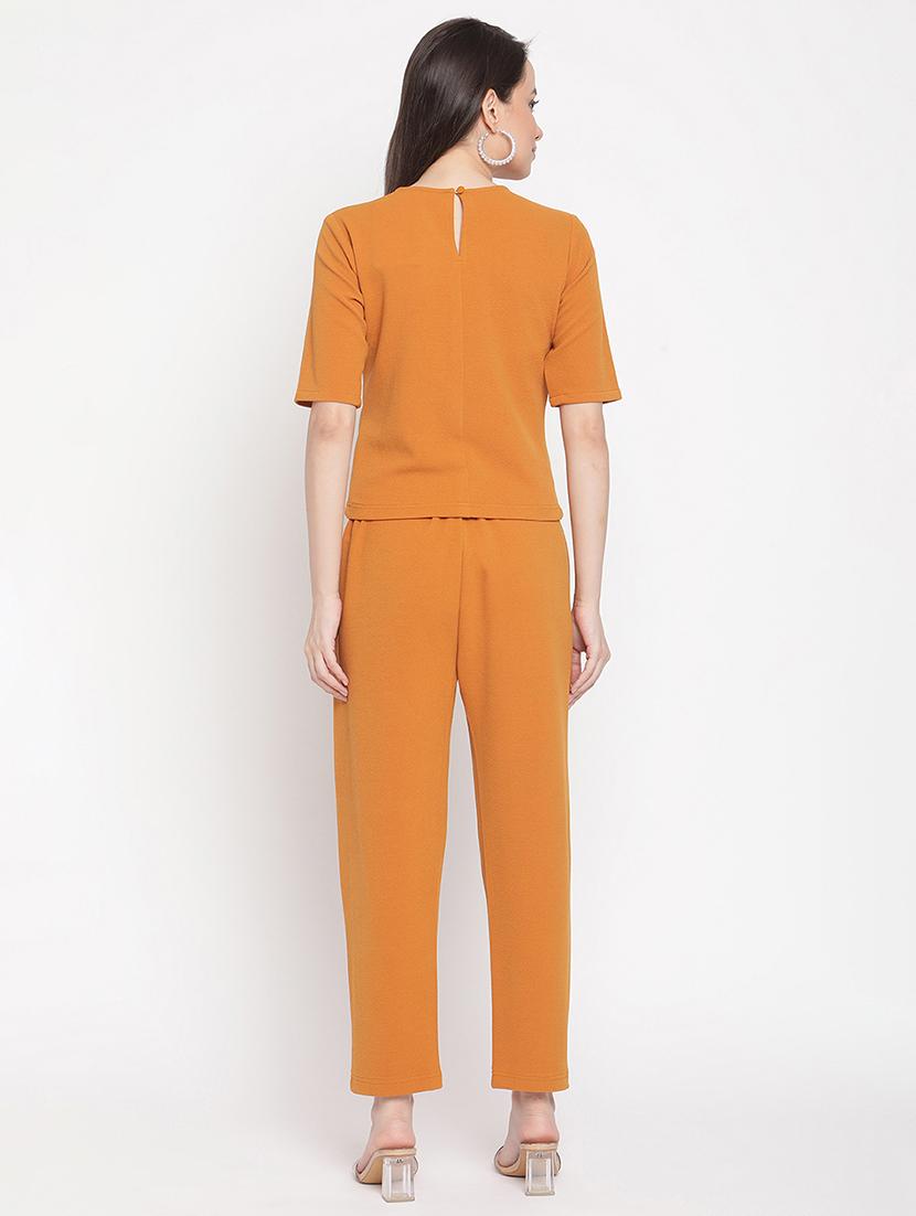women solid top & trouser co-ords set - 21651432 - Standard Image - 2