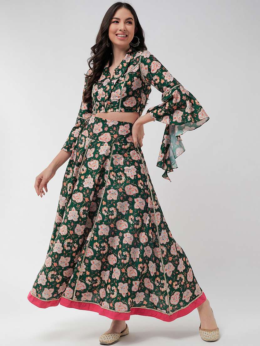 women floral print fusion set