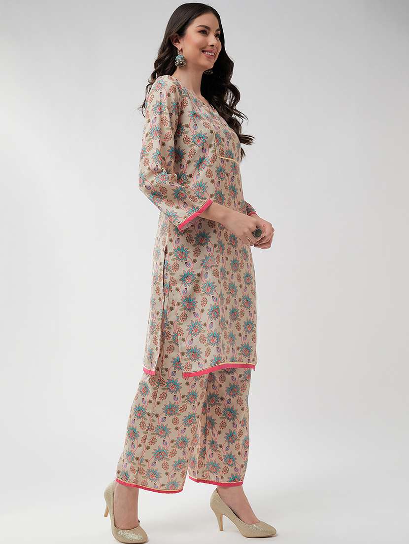 women floral printed kurta pant set - 21651460 - Standard Image - 2