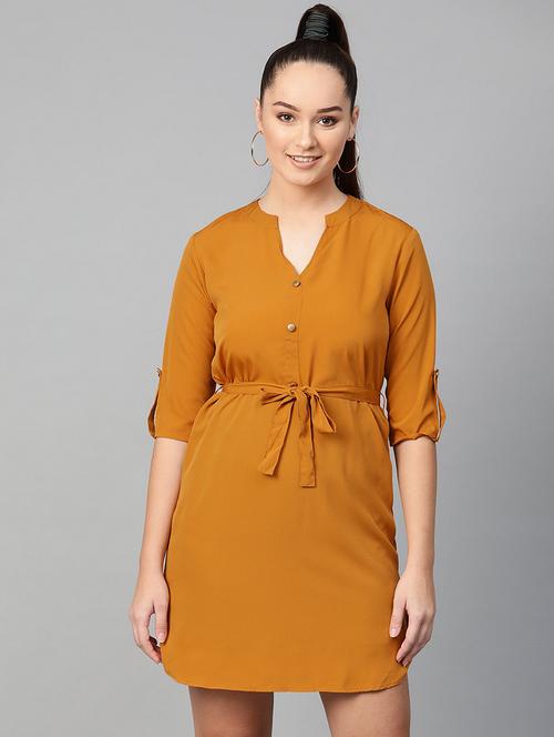 women solid mandarin neck sheath dress - 21651498 -  Standard Image - 0