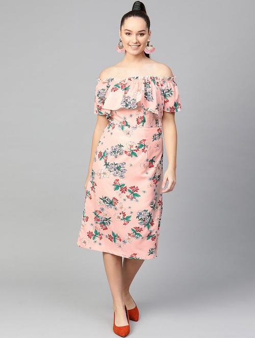 women floral print off shoulder sheath dress - 21651505 -  Standard Image - 0