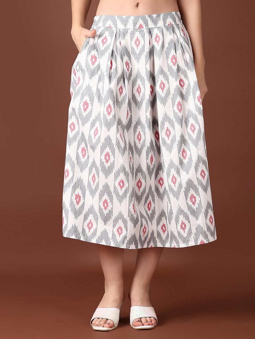 women mid rise printed pleated skirt - 21651526 -  Zoom Image - 0