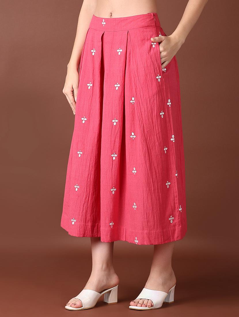 women mid rise printed pleated skirt - 21651532 - Standard Image - 2