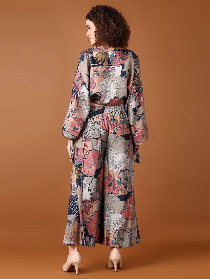 women printed top and trouser co-ord set - 21651534 -  Standard Image - 2