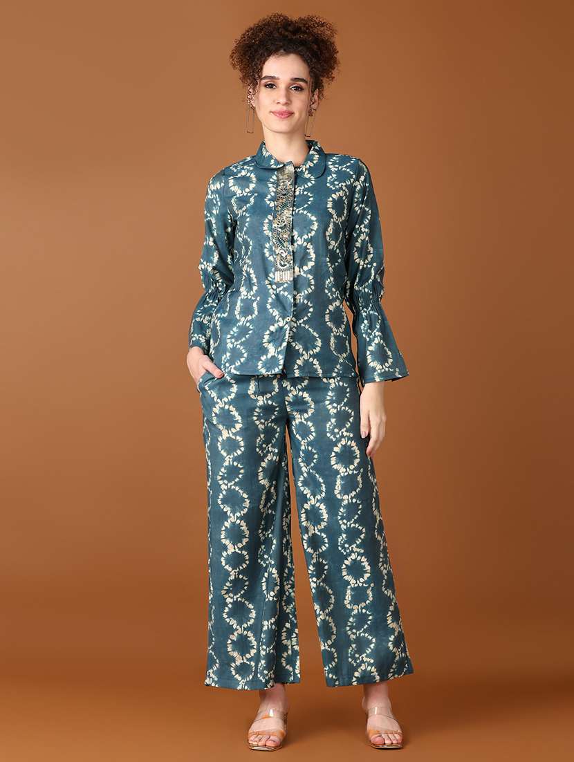 women printed top and trouser co-ord set