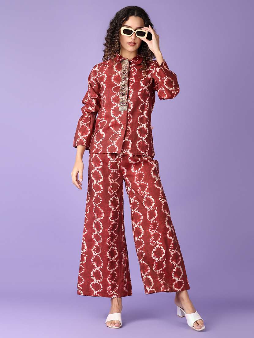 women printed top and trouser co-ord set
