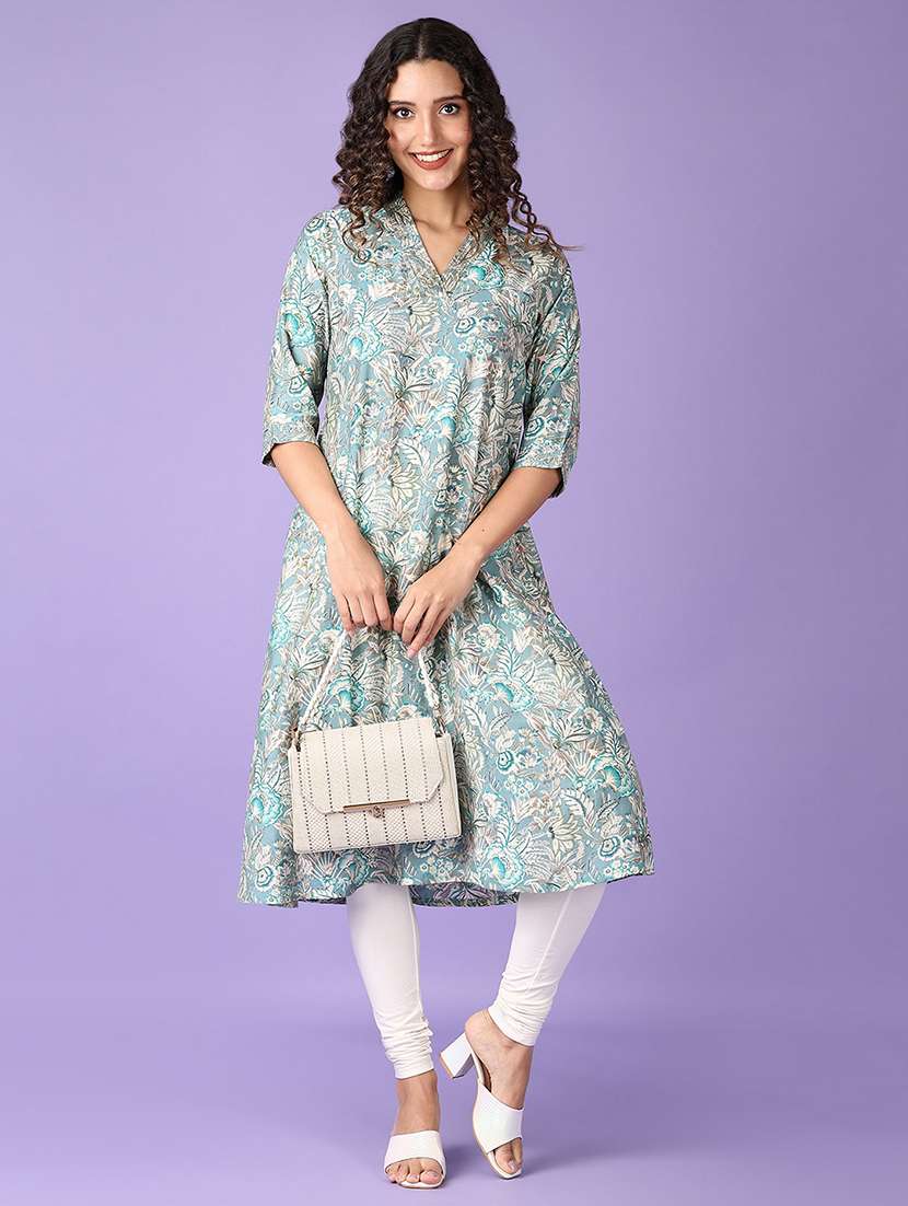women three quarter sleeve a-line kurta - 21651557 - Zoom Image - 0