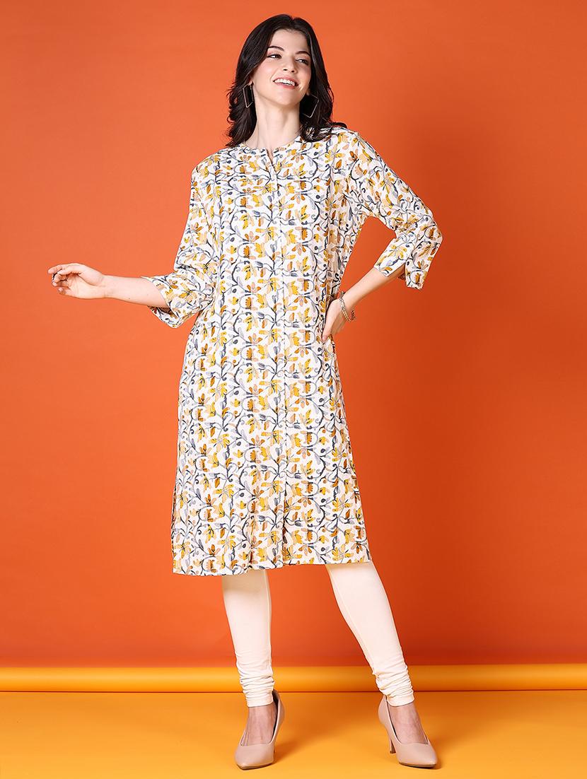 women three quarter sleeve straight kurta - 21651565 - Zoom Image - 0