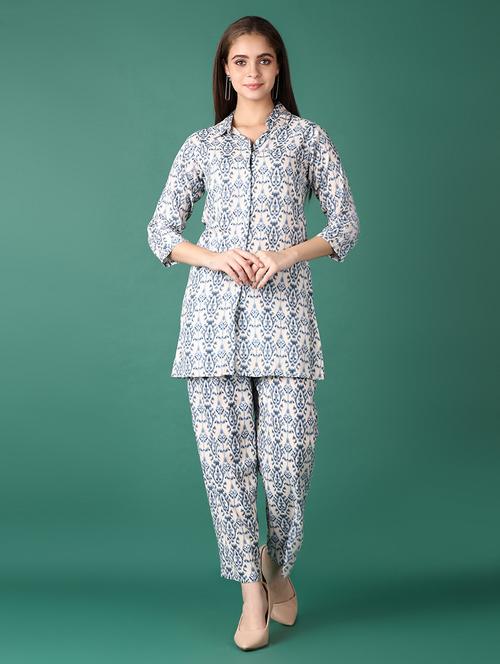 women printed top and trouser set co-ord - 21651579 -  Standard Image - 0