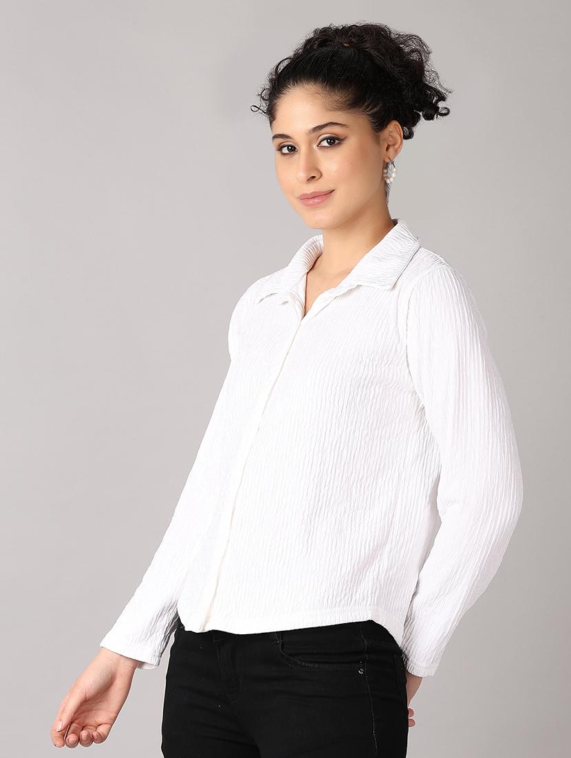 women white solid regular shirt - 21651583 - Standard Image - 2
