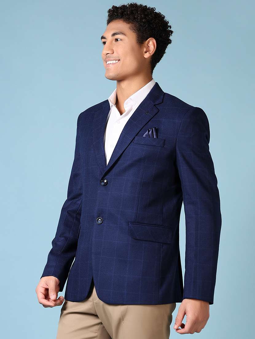 men long sleeves checkered single breasted casual blazer - 21651609 -  Standard Image - 2