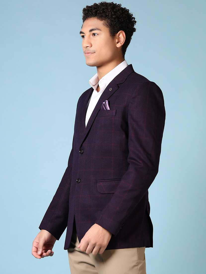 men long sleeves checkered single breasted casual blazer - 21651610 -  Standard Image - 2