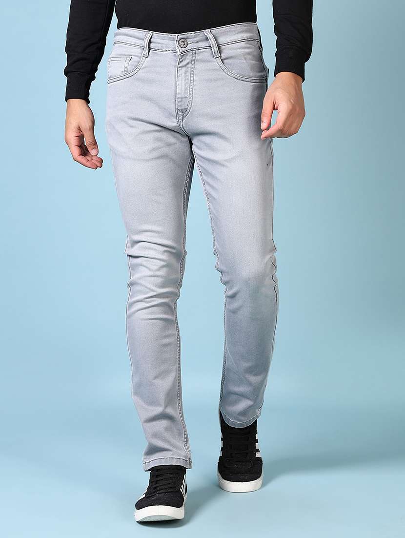 men mid rise plain slim fit jeans