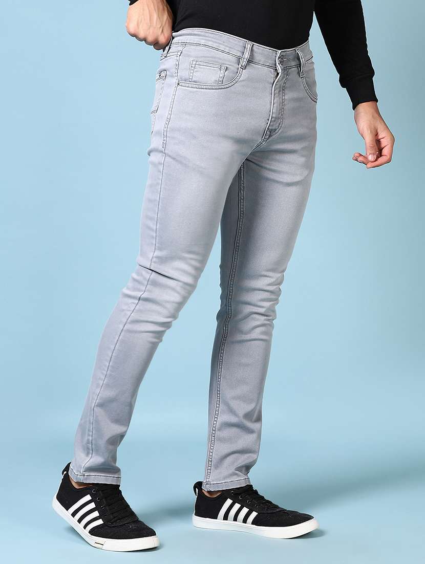 men mid rise plain slim fit jeans - 21651628 - Standard Image - 2