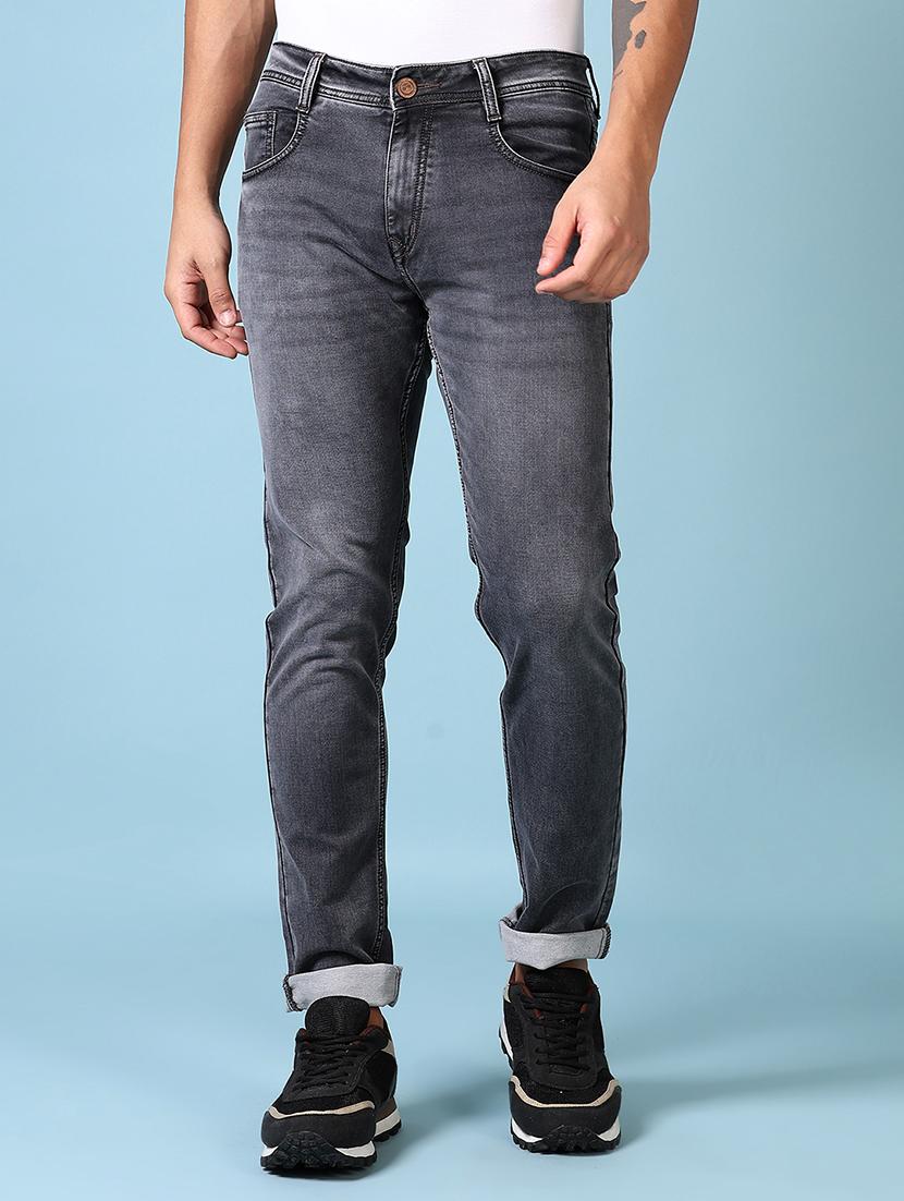 men mid rise plain slim fit jeans