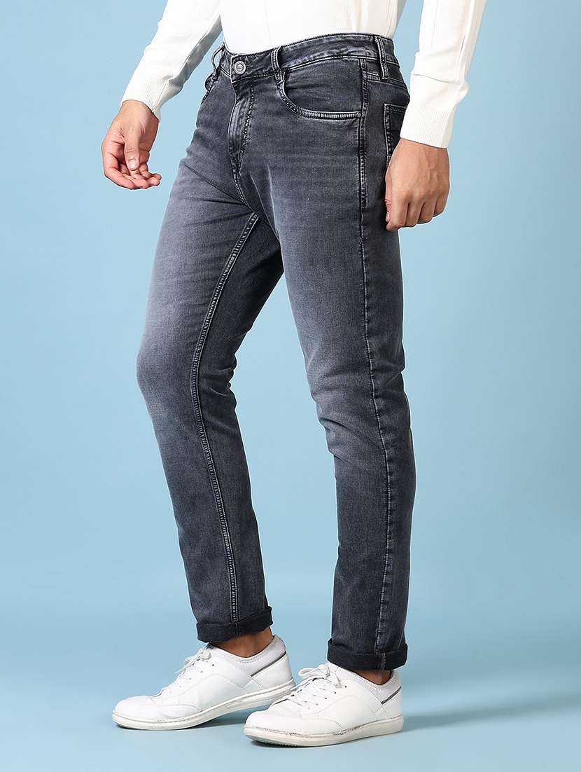 men mid rise plain slim fit jeans - 21651630 - Standard Image - 2