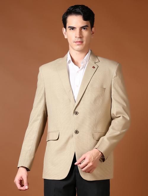 men lapel collar solid single breasted formal blazer - 21651667 -  Standard Image - 0