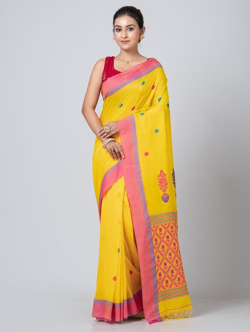 women yellow printed saree with blouse - 21651713 - Standard Image - 0