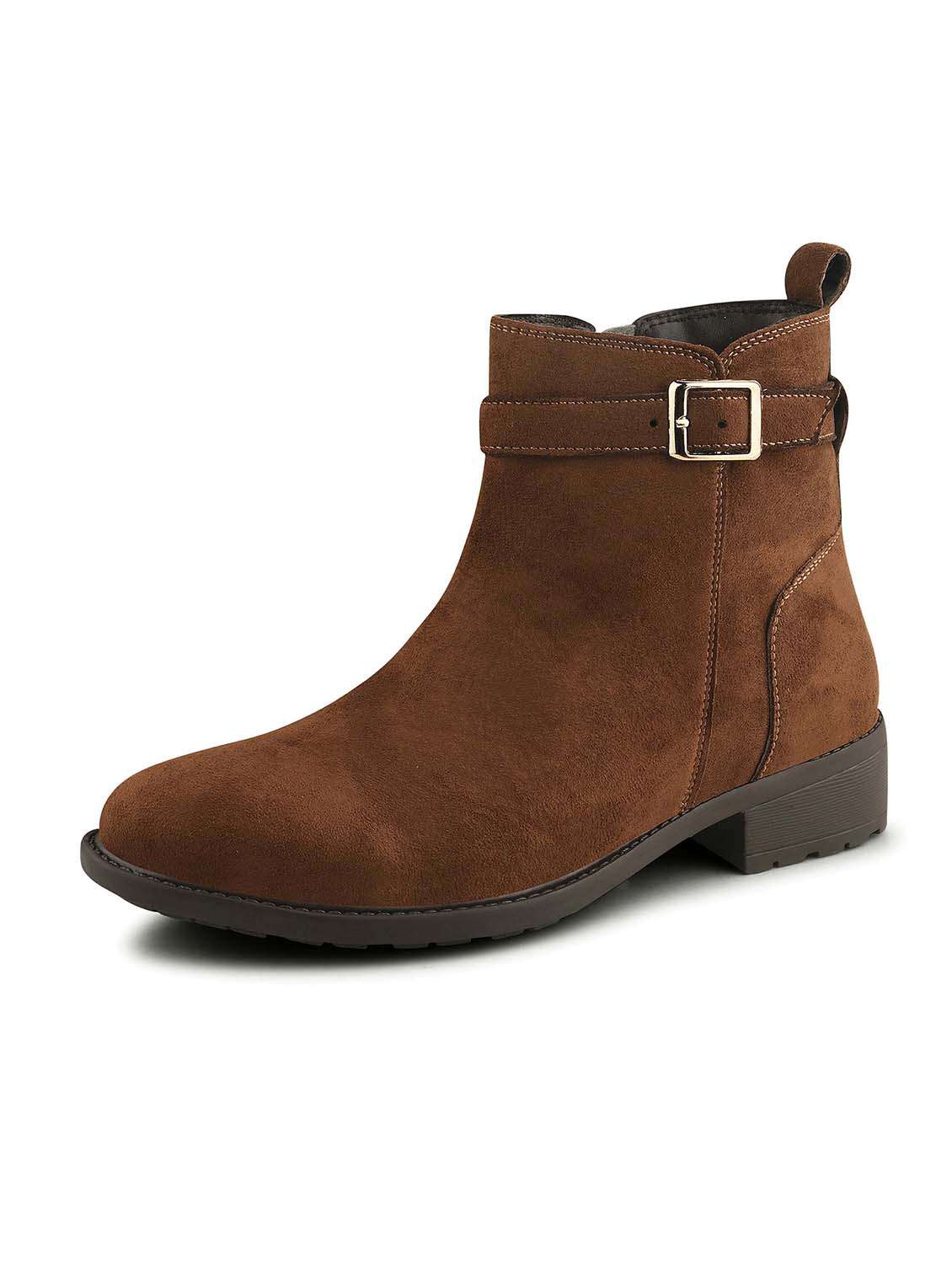 women tan solid ankle boots - 21651874 - Standard Image - 2