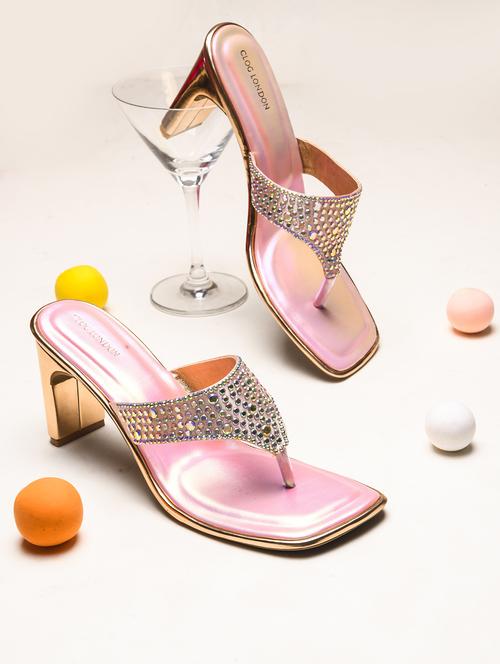 women pink block heel sandals - 21651881 -  Standard Image - 0