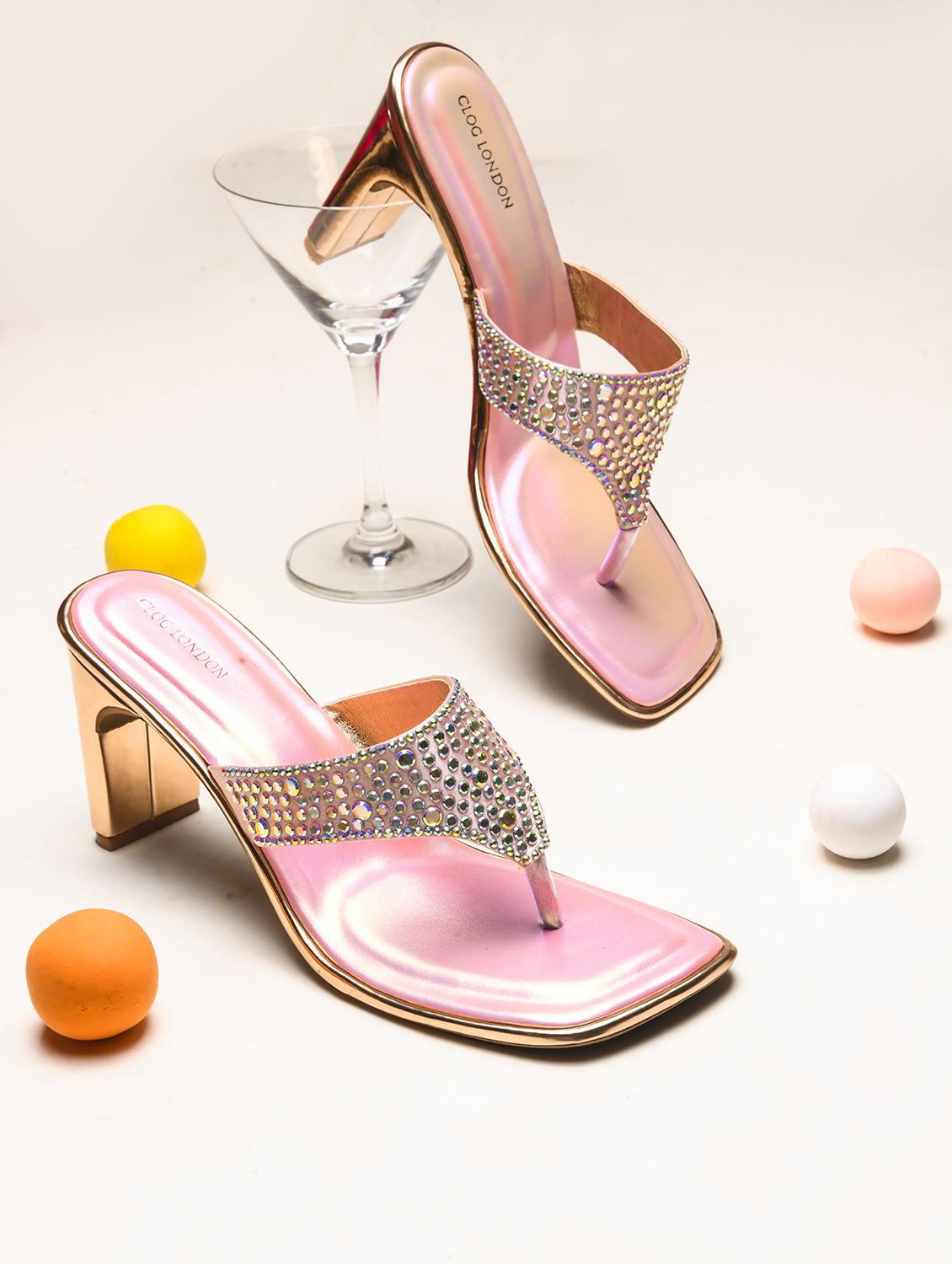 women pink block heel sandals - 21651881 -  Zoom Image - 0
