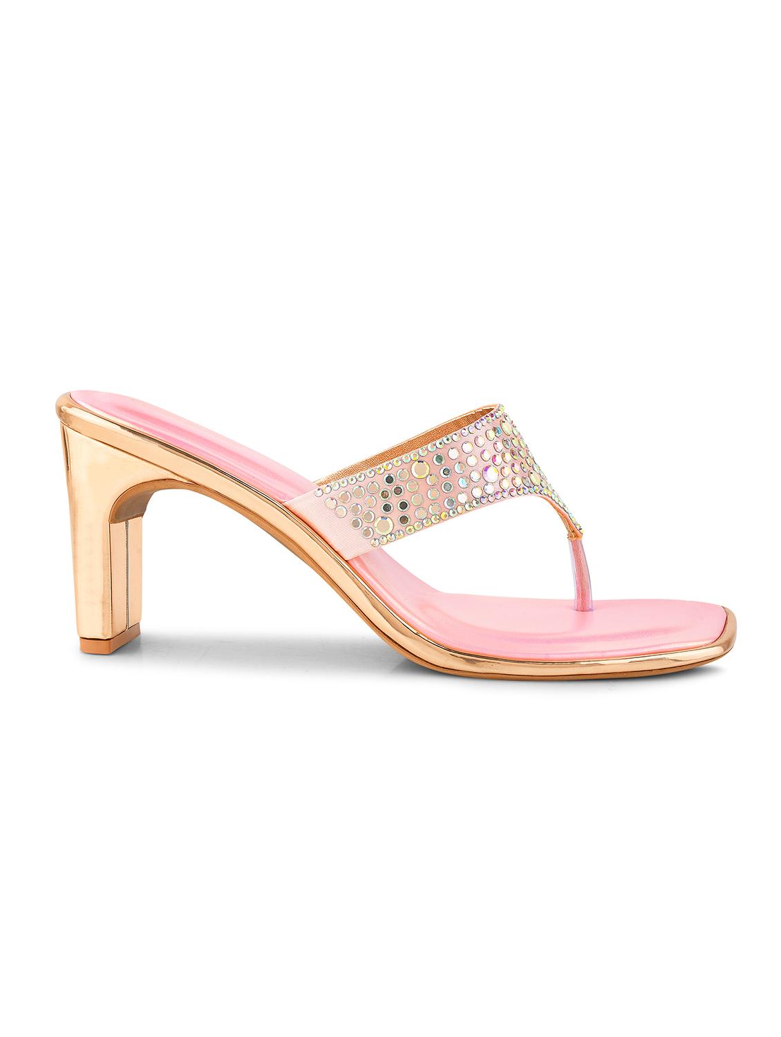 women pink block heel sandals - 21651881 - Standard Image - 2